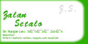 zalan setalo business card